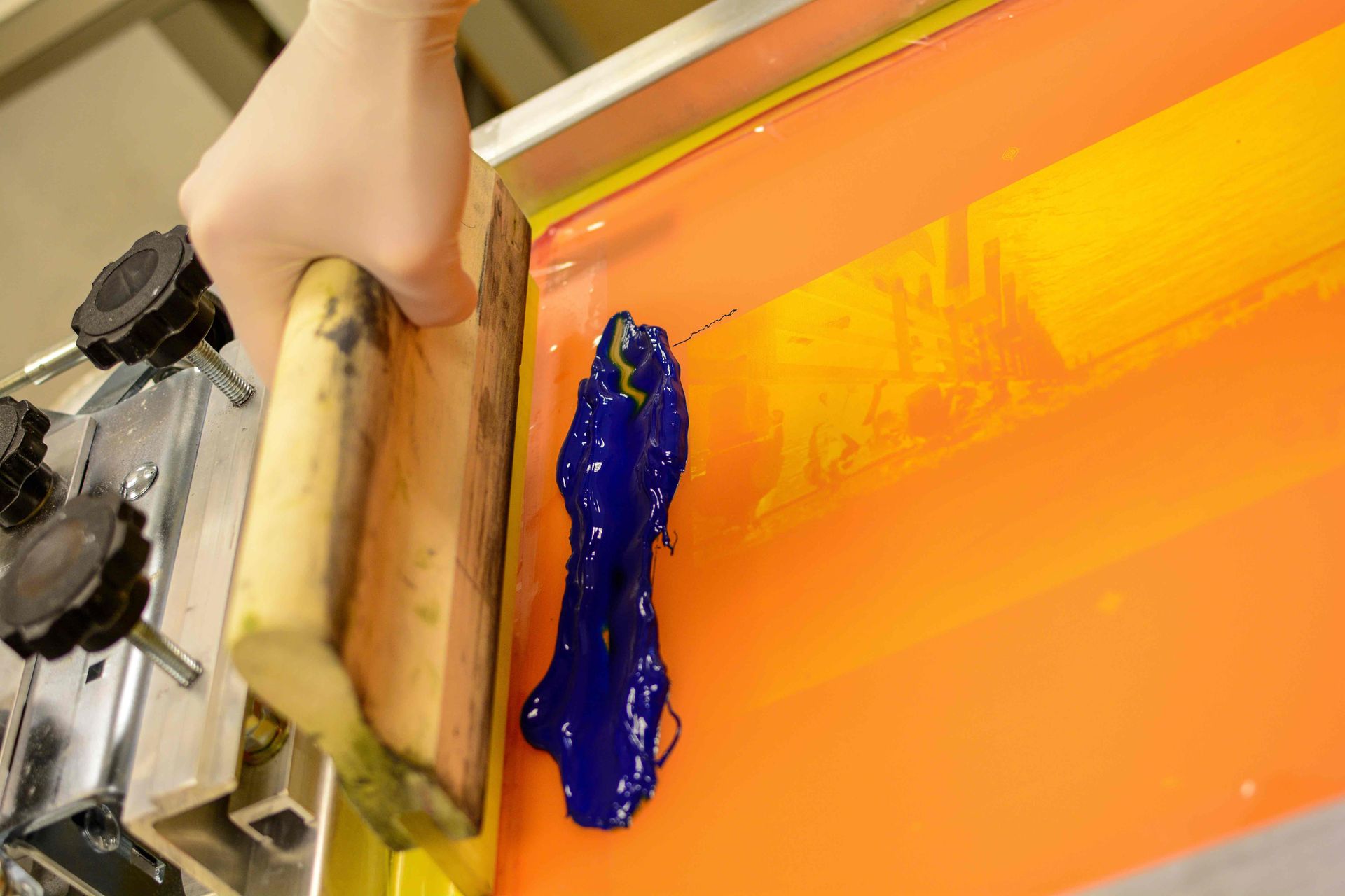 screen printing blue ink