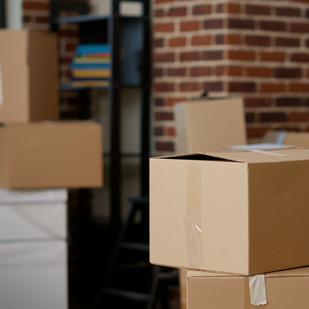 stacks of empty cardboard boxes