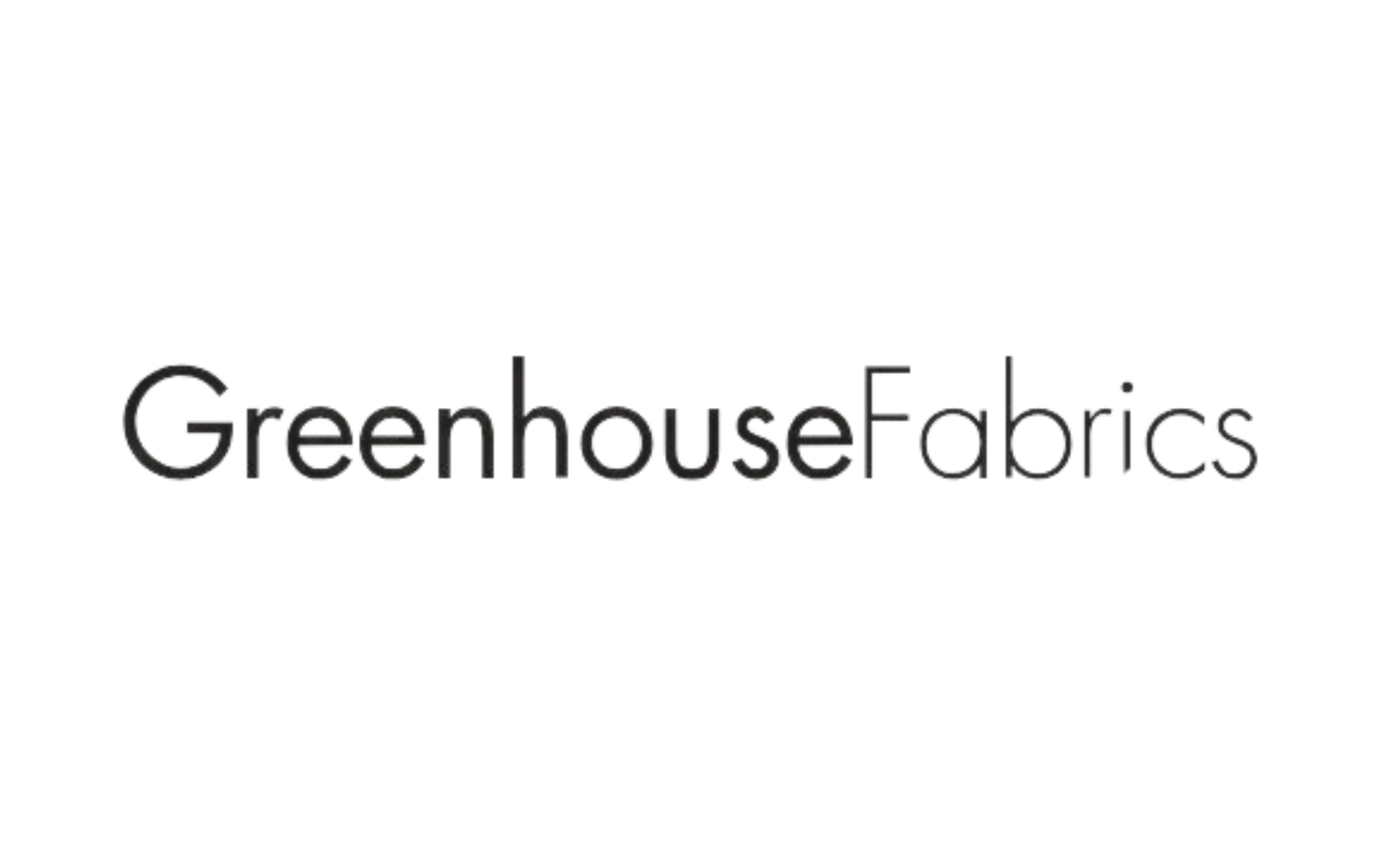 The greenhouse fabrics logo is on a white background.