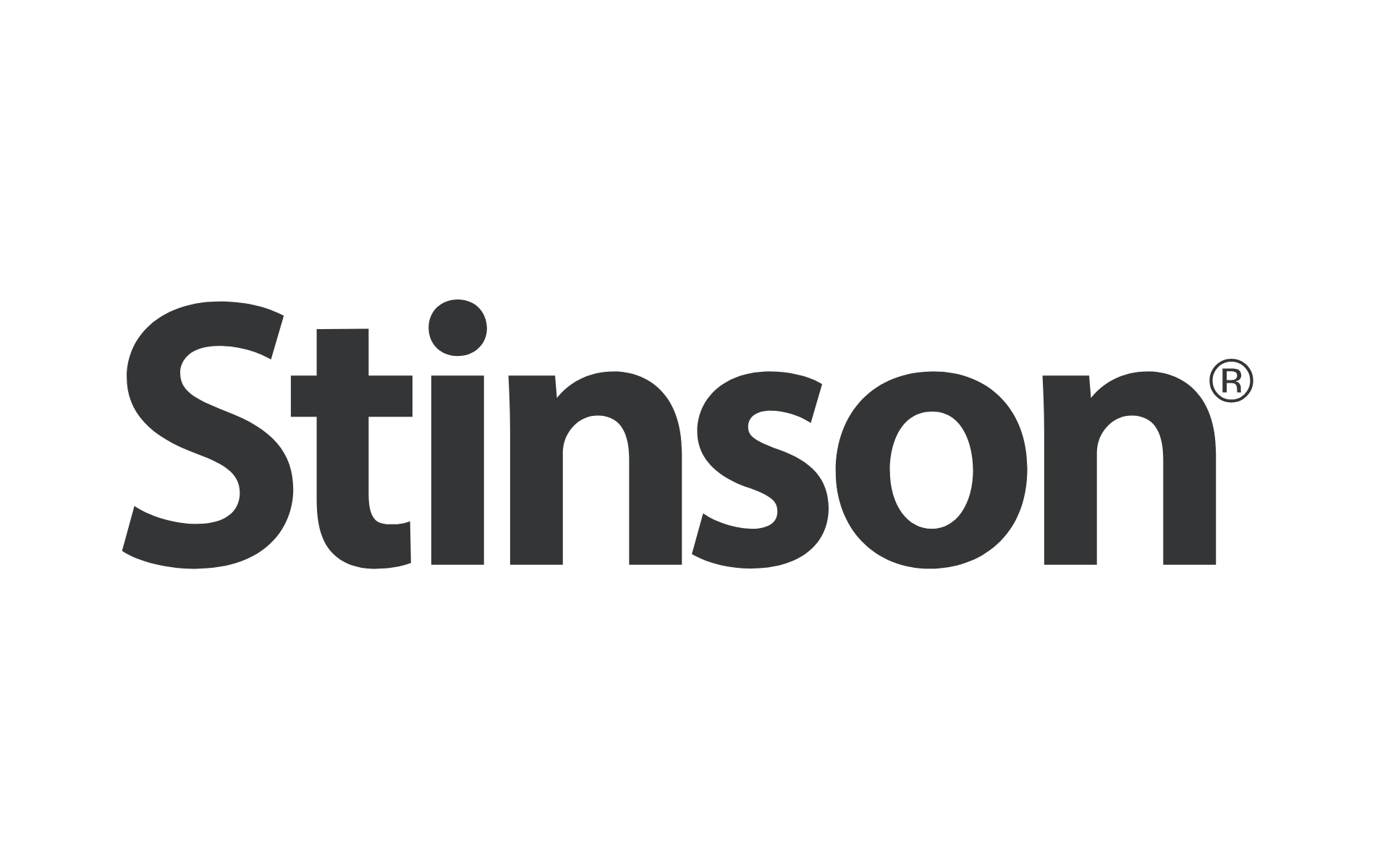 A black and white logo for stinson on a white background.