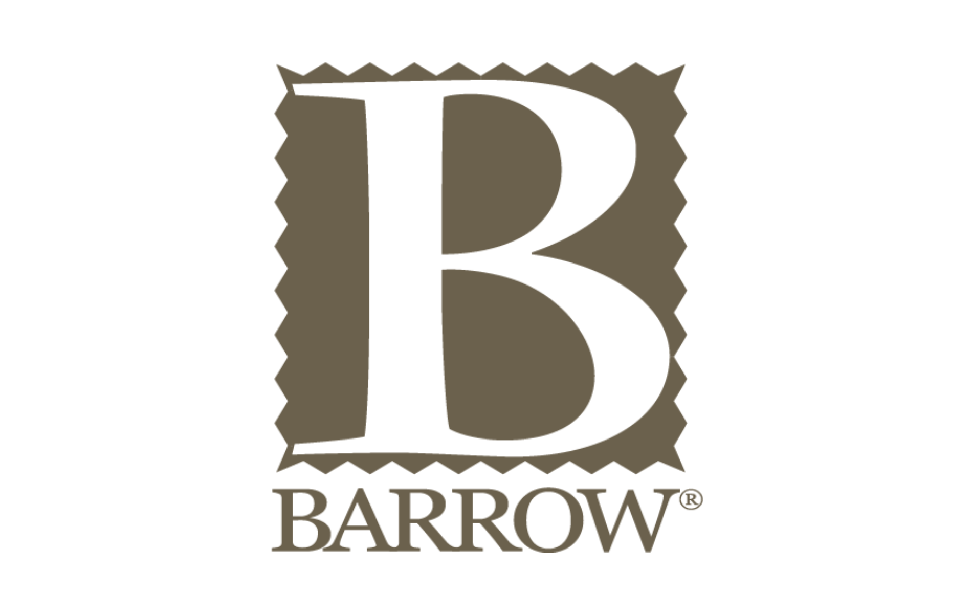 A brown and white logo for a company called barrow.