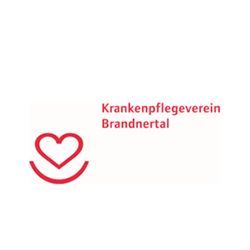 Ein Logo für den Krankenpflegeverein Brandnertal mit einem Herz und einem Lächeln.
