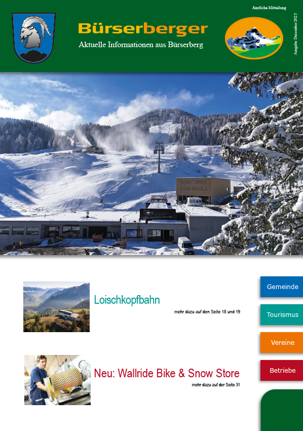 Ein Plakat für Bürserberger mit einem Bergbild