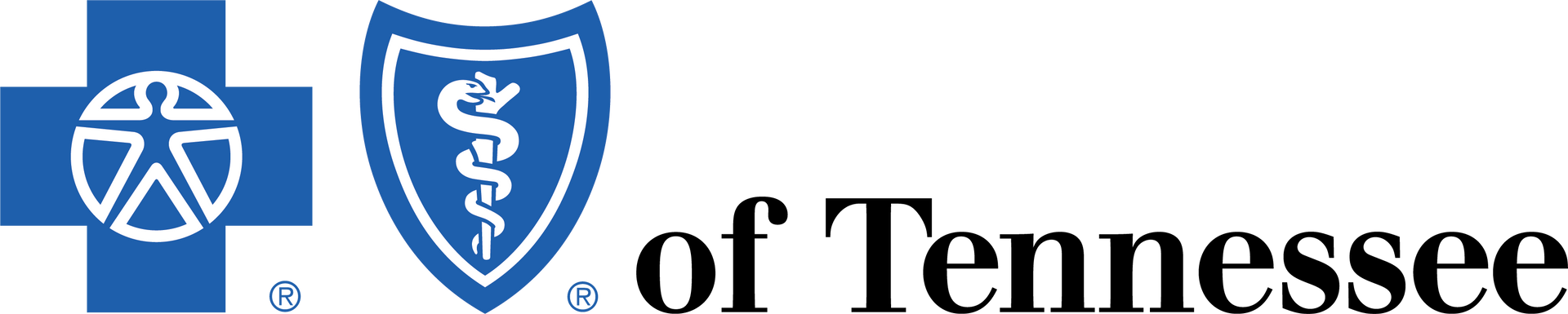 A blue and white logo for the state of tennessee