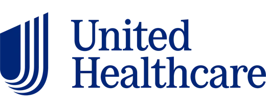 The logo for united healthcare is blue and white.