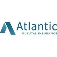 The logo for atlantic mutual insurance is blue and white.