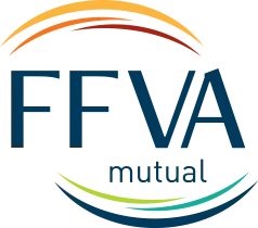 The logo for ffva mutual is a blue and orange circle