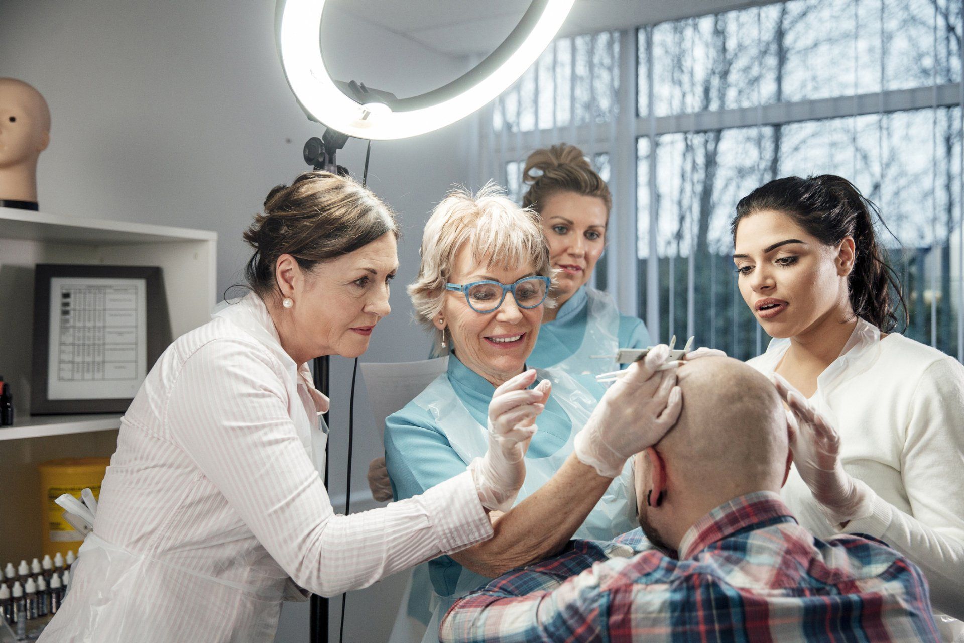 Four Woman Doing Scalp Micropigmentation — Evansville, IL — Permanent Makeup & More