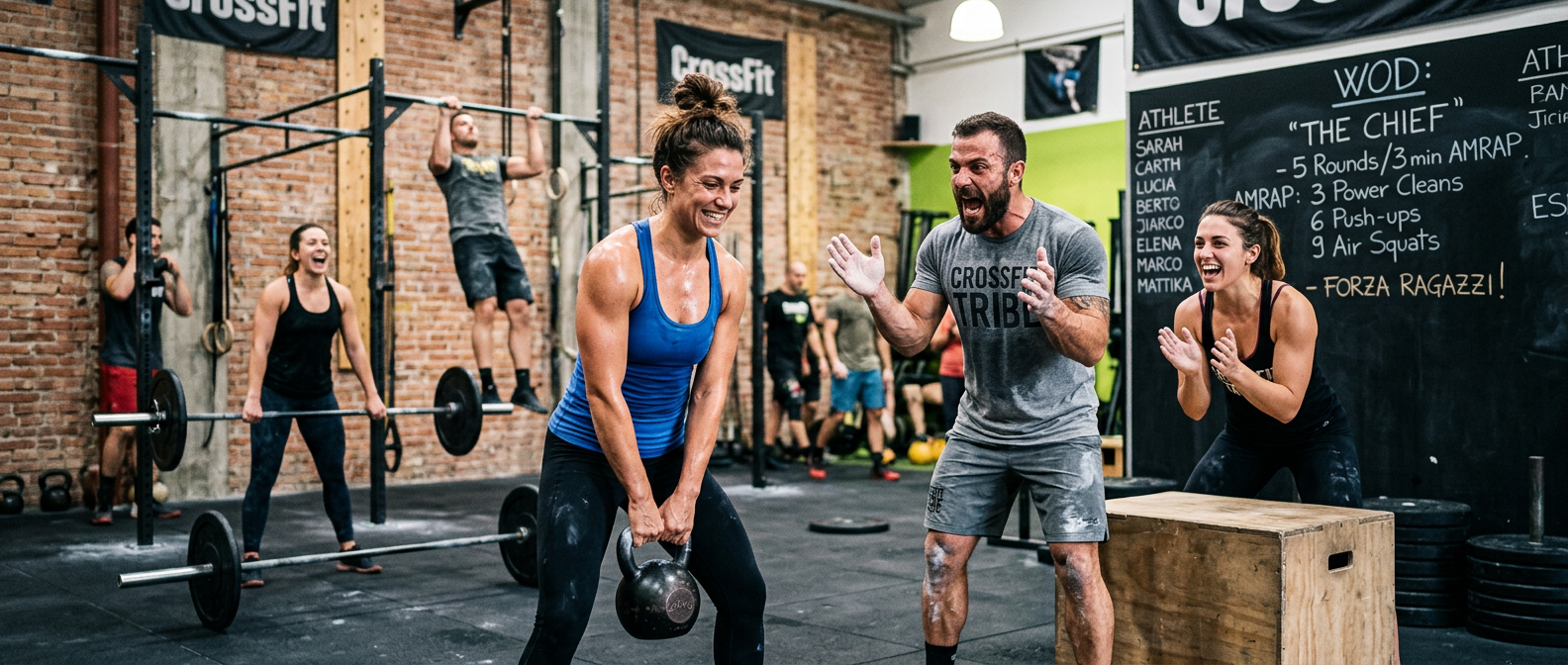 Classe di allenamento di gruppo, soggetto durante la pratica