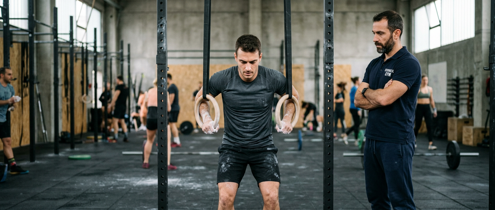 progressione muscle up anelli con coach