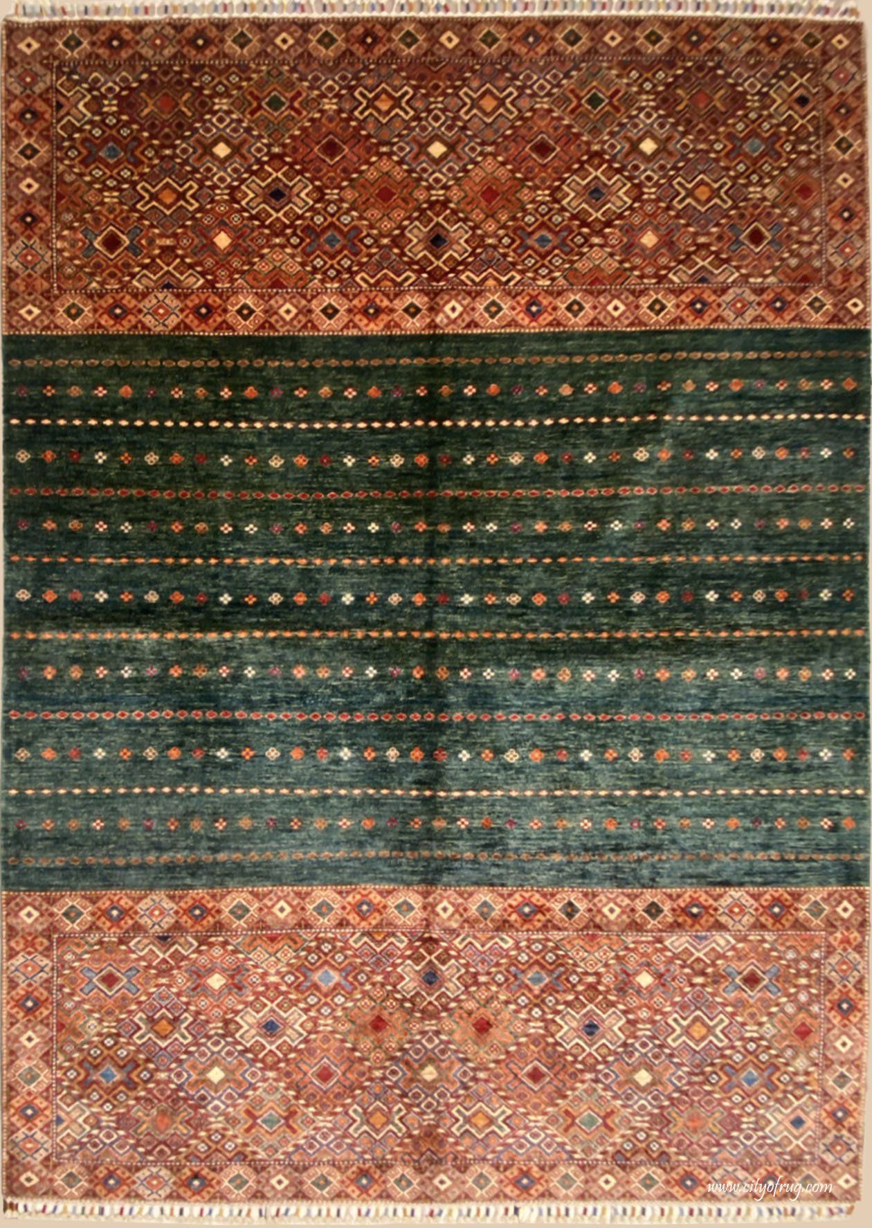 Heybe wool on cotton handwoven rug