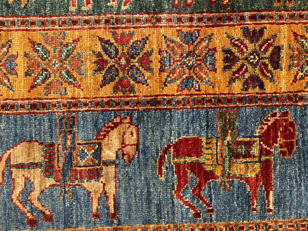 Pazirik wool on cotton handwoven rug