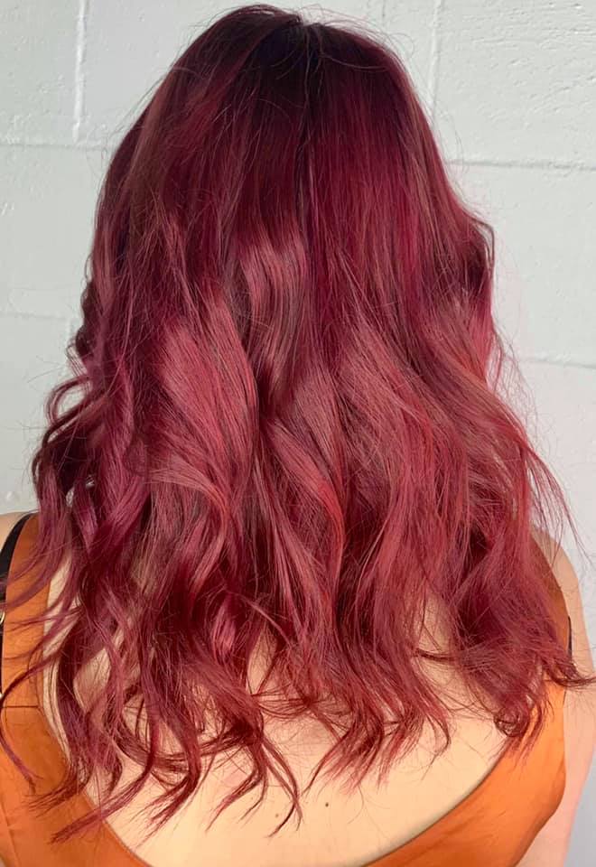 Vibrant Red Hair Colour — The Edge in Byron Bay, NSW
