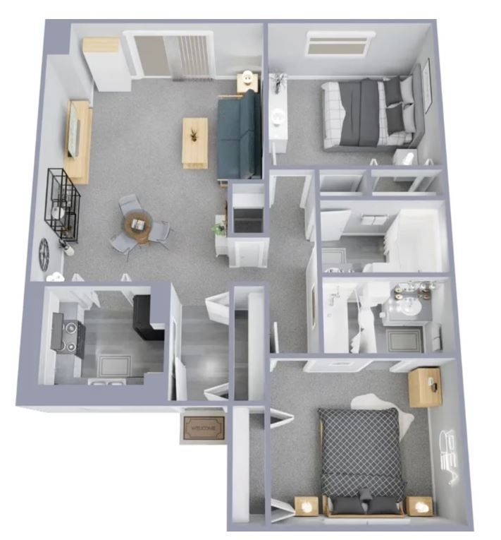 a floor plan of a house showing the bedrooms and bathrooms