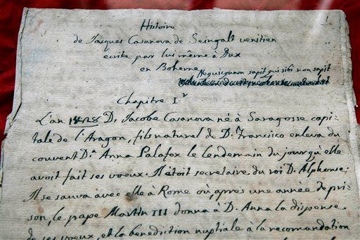 Most Expensive Written Manuscript - Giacamo Casanova's autobiography sets world record 