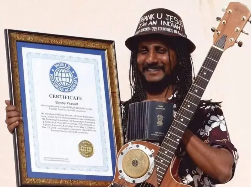 Fastest Time to visit 245 countries: Benny Prasad set world record