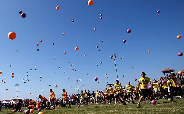 Largest dodgeball game: California University sets world record