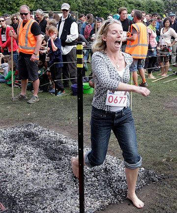 Most people firewalking: Eastbourne Scout Group sets world record