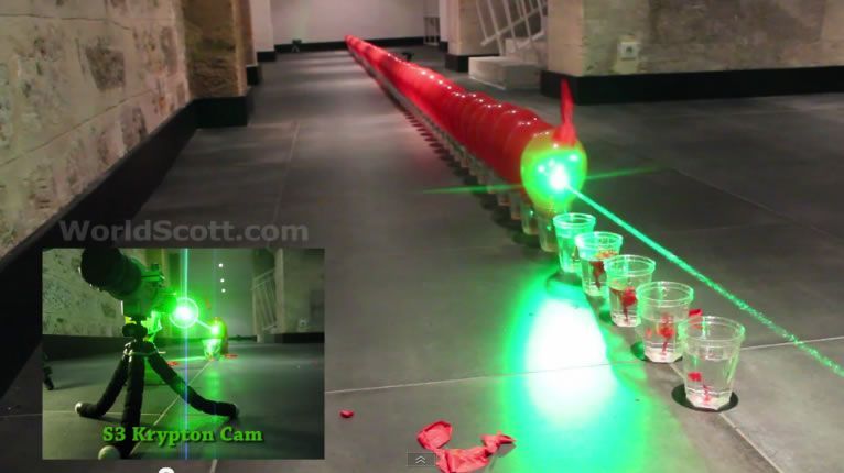  Longest Line of Baloons Popped With a Laser Pointer: WorldScott.com sets world record (VIDEO) 