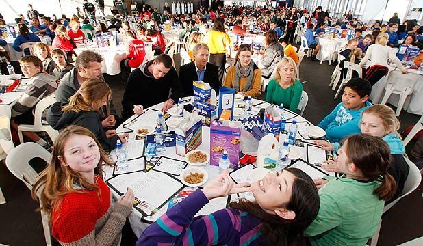 Largest cereal breakfast: Kiwi children set world record