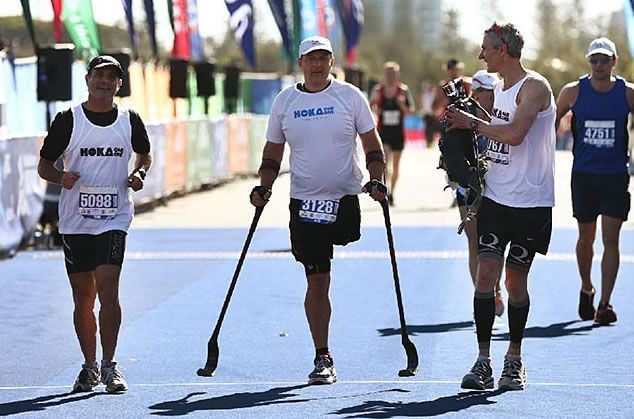 Fastest marathon on crutches: Michael Milton