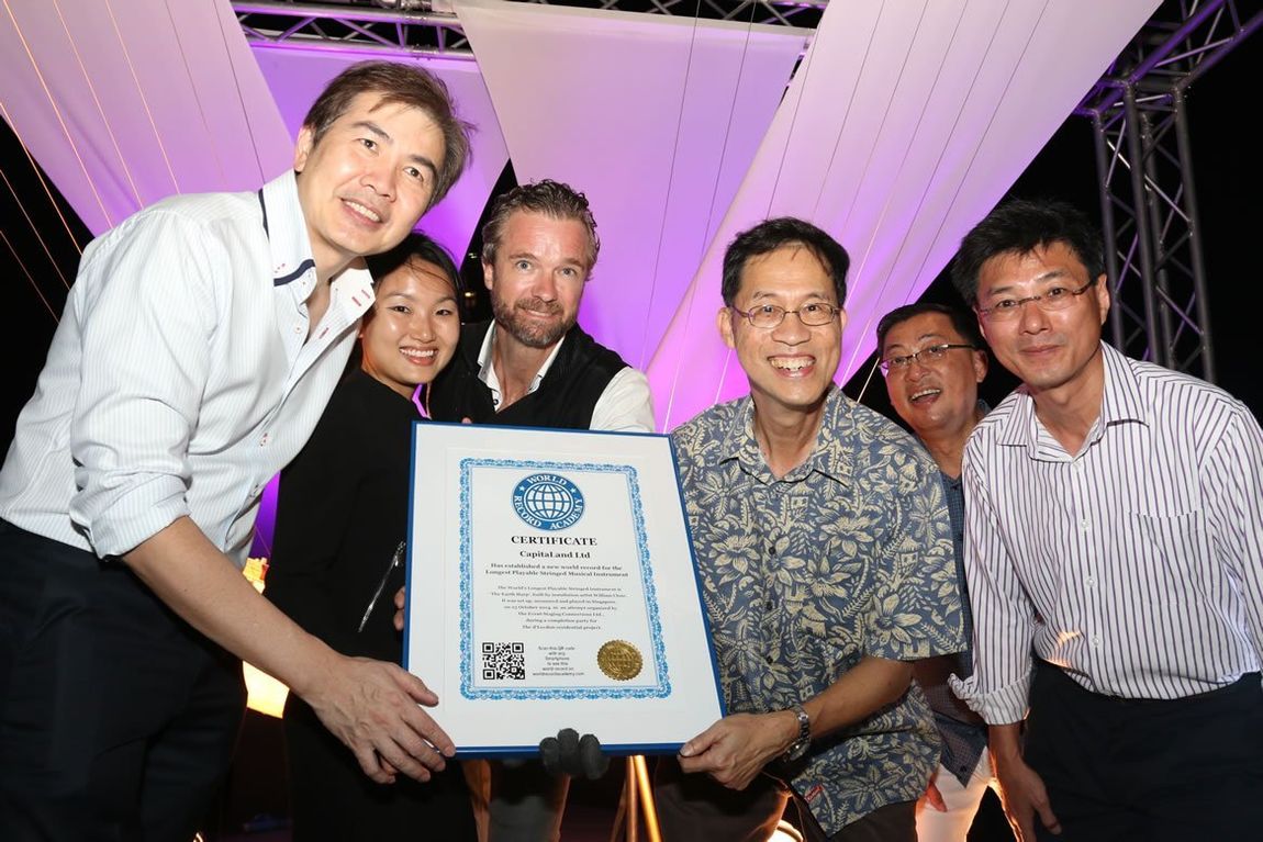 Longest playable stringed musical instrument: CapitaLand Ltd. Singapore breaks Guinness World Records record