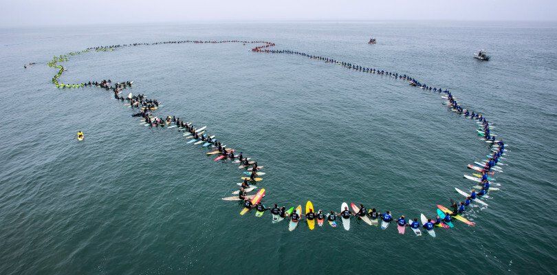 Largest surfing paddle out: world record set by California surfers