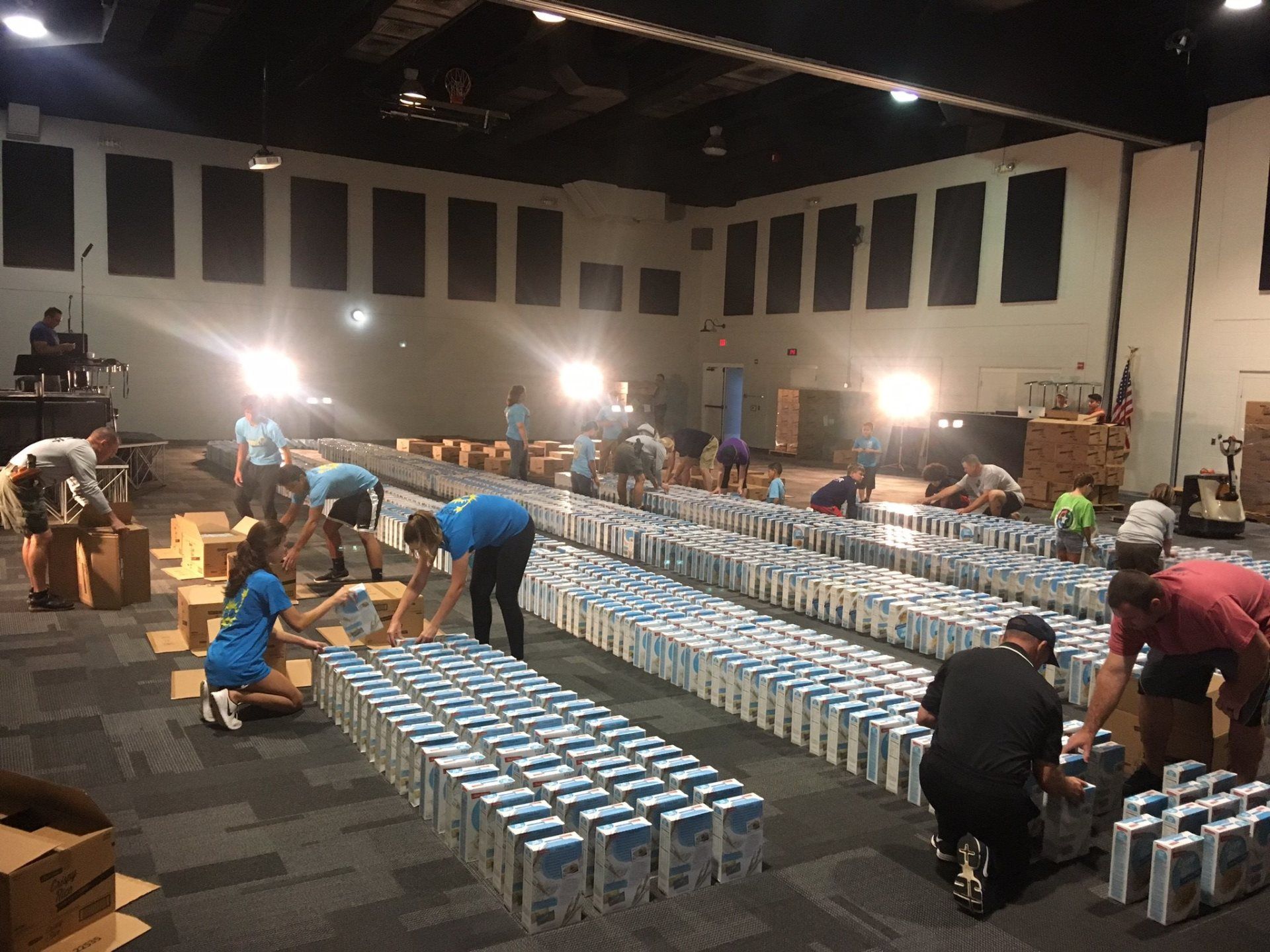 Most cereal boxes toppled in a domino fashion world record: Meals of Hope