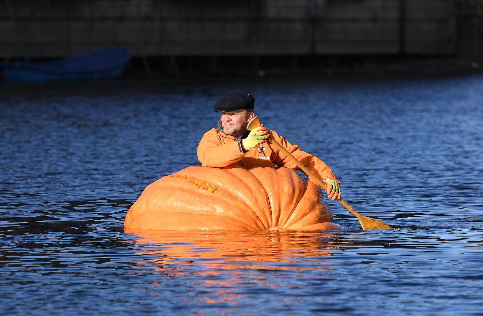 Largest pumpkin boat world record: Tom Pearcy