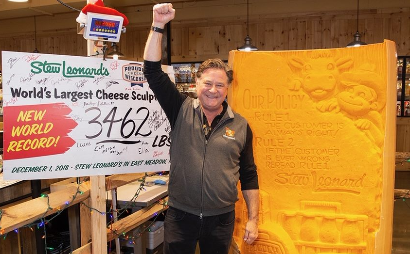 Largest cheese sculpture: Stew Leonard’s grocery store