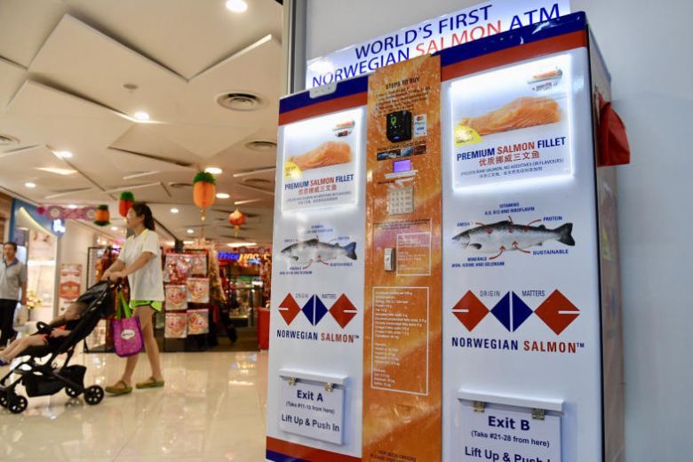 World's first salmon vending machine: Singapore