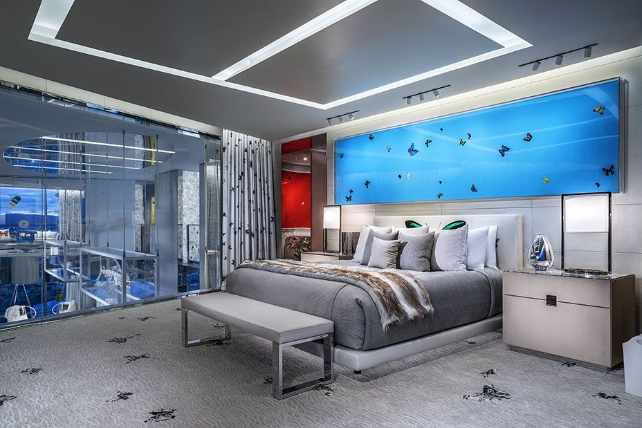  British artist Damien Hirst has unveiled a hotel suite where a two night stay costs  $200,000 for a minimum two-night stay at the Palms Casino in Las Vegas, setting the new world record for being the World's Most Expensive Suite, according to the World Record Academy. Photo: Courtesy of the Palms Casino Resort