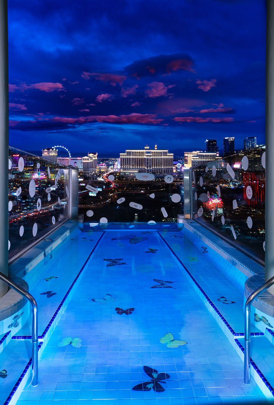  The Jacuzzi and balcony. British artist Damien Hirst has unveiled a hotel suite where a two night stay costs  $200,000 for a minimum two-night stay at the Palms Casino in Las Vegas, setting the new world record for being the World's Most Expensive Suite, according to the World Record Academy. Photo: Courtesy of the Palms Casino Resort