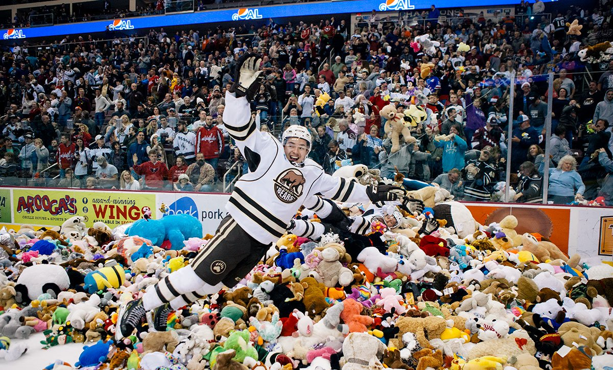 Largest Teddy Bear Toss: world record set by The Hershey Bears