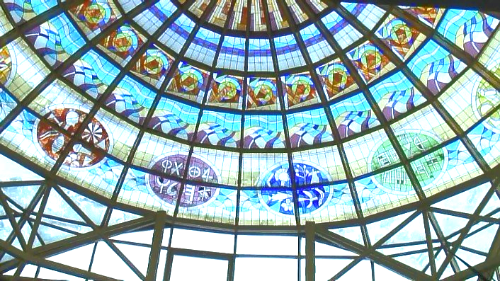 World's largest stained glass dome, world record in Ramnicu Valcea, Romania