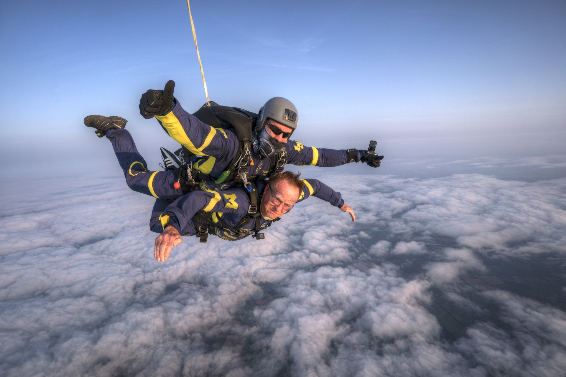 Fastest time to tandem skydive all seven continents: James C. Wigginton and Thomas J. Noonan lll set world record