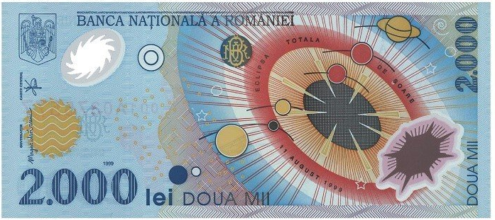 
First banknote dedicated to a Solar Eclipse: Romania's 2000 Lei banknote sets world record