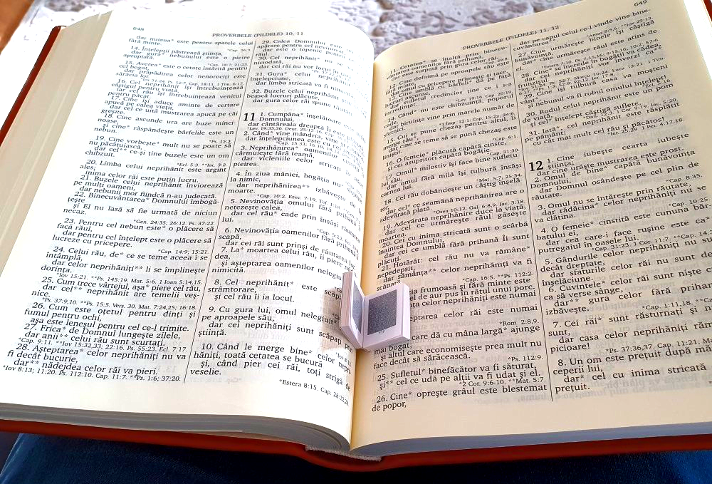 World's Smallest Printed Bible Commercially Available, world record in Buzau, Romania World's Smallest Printed Bible Commercially Available, world record in Buzau, Romania