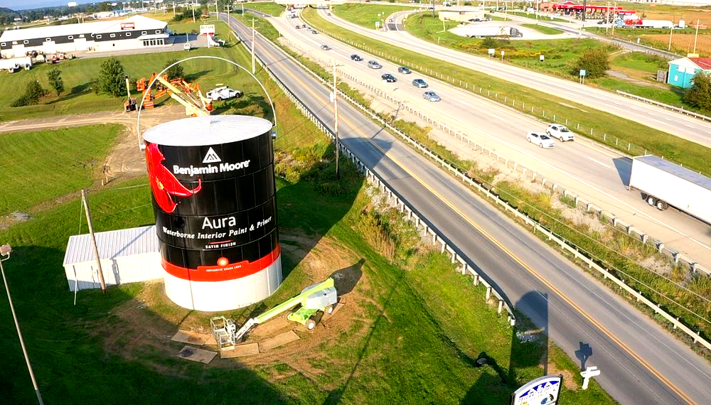 World's largest paint can: Shippensburg's giant Benjamin Moore paint can sets world record