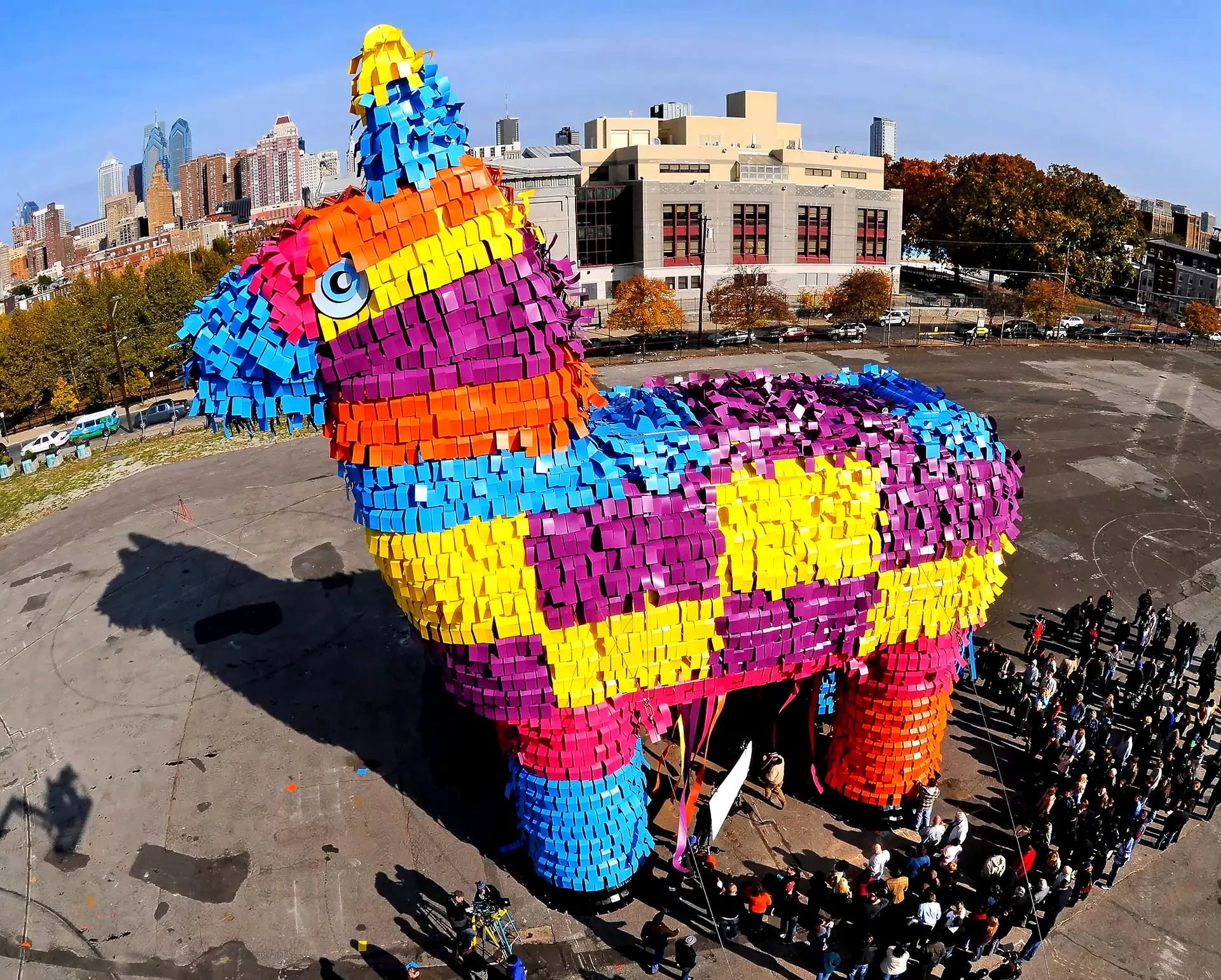 World's Largest Trojan Donkey Pinata: Philadelphia, PA, sets world record