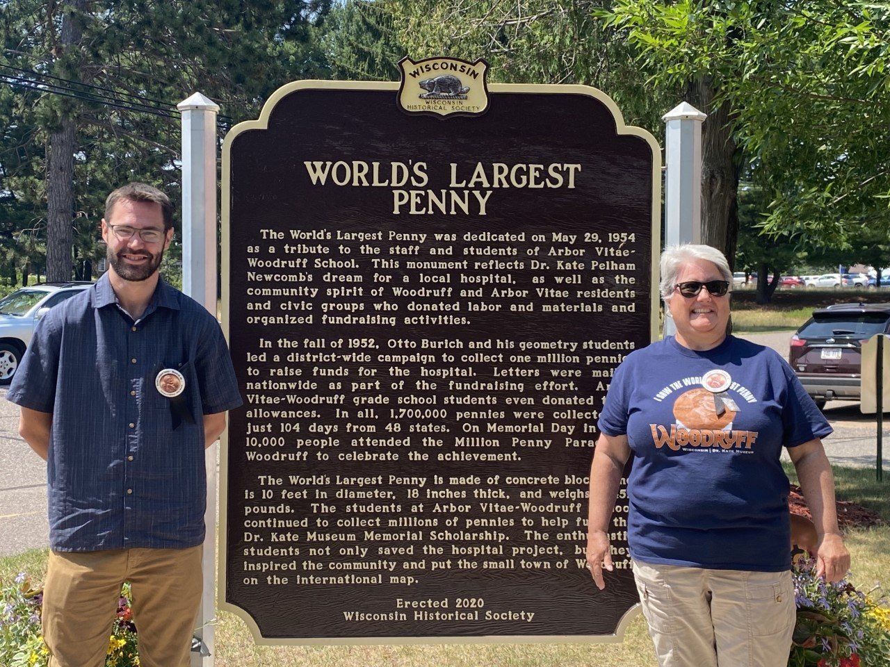 World's Largest Penny Monument: world record set in Woodruff, Wisconsin