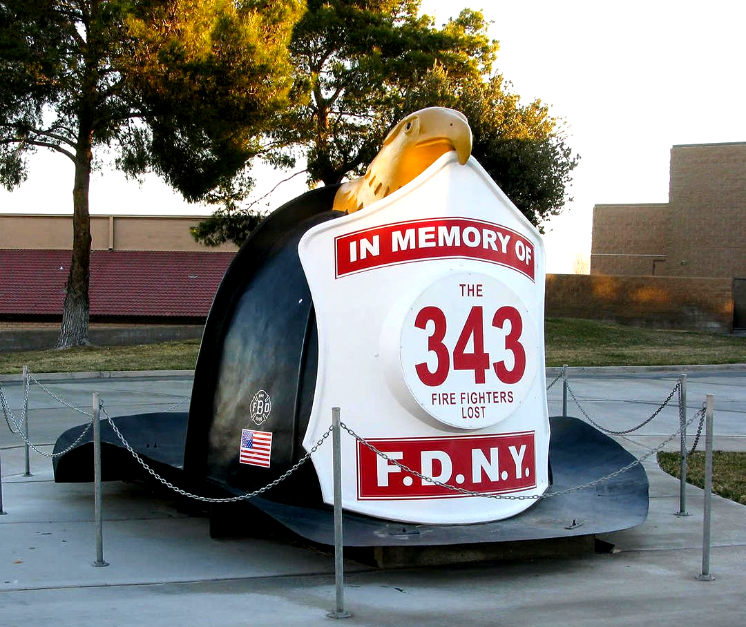 World's Largest Fire Helmet Sculpture: world record set in Barstow, California