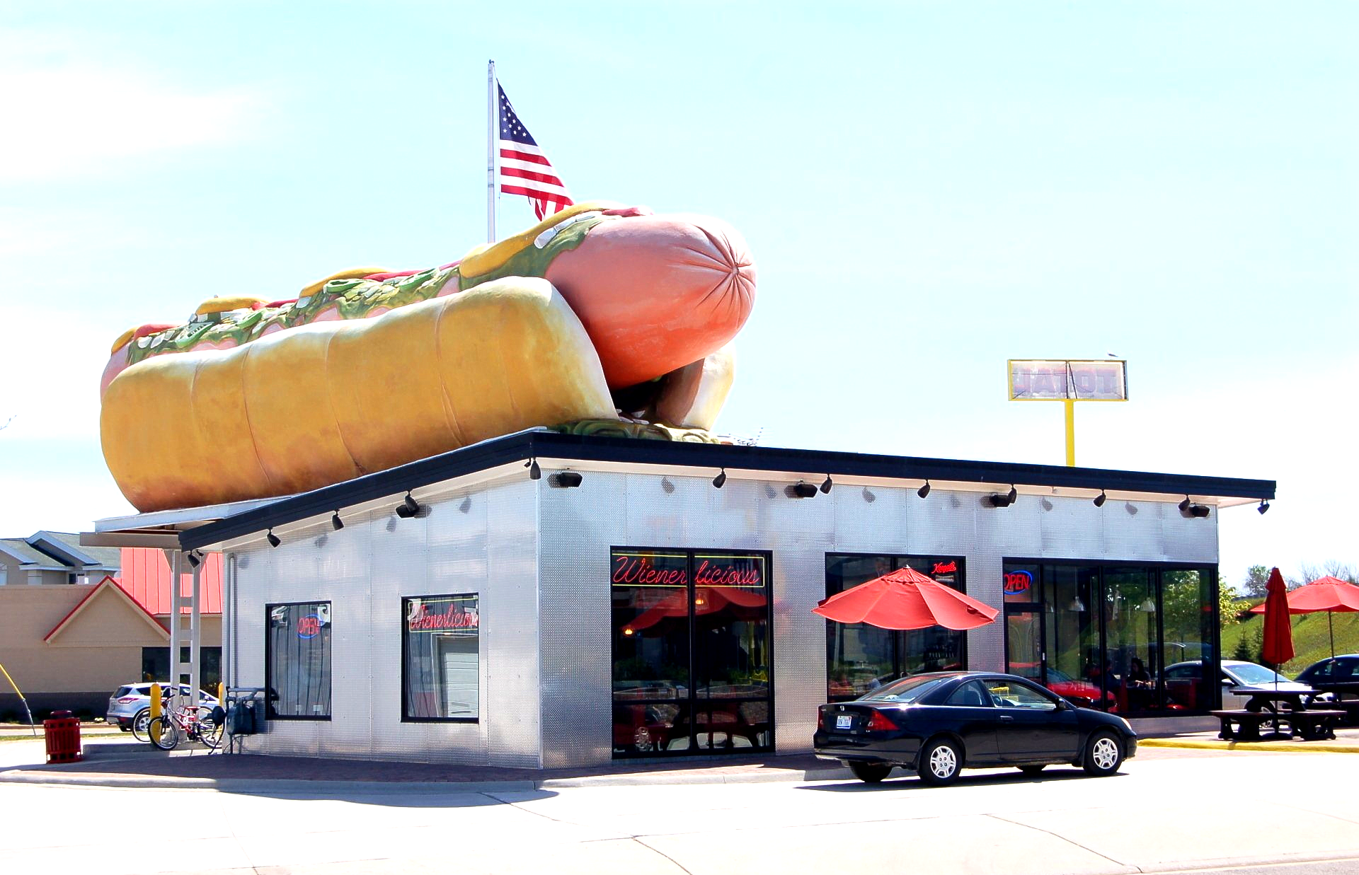 World’s Largest Spray Foam Hot Dog Sculpture: world record set in Mackinaw City, Michigan