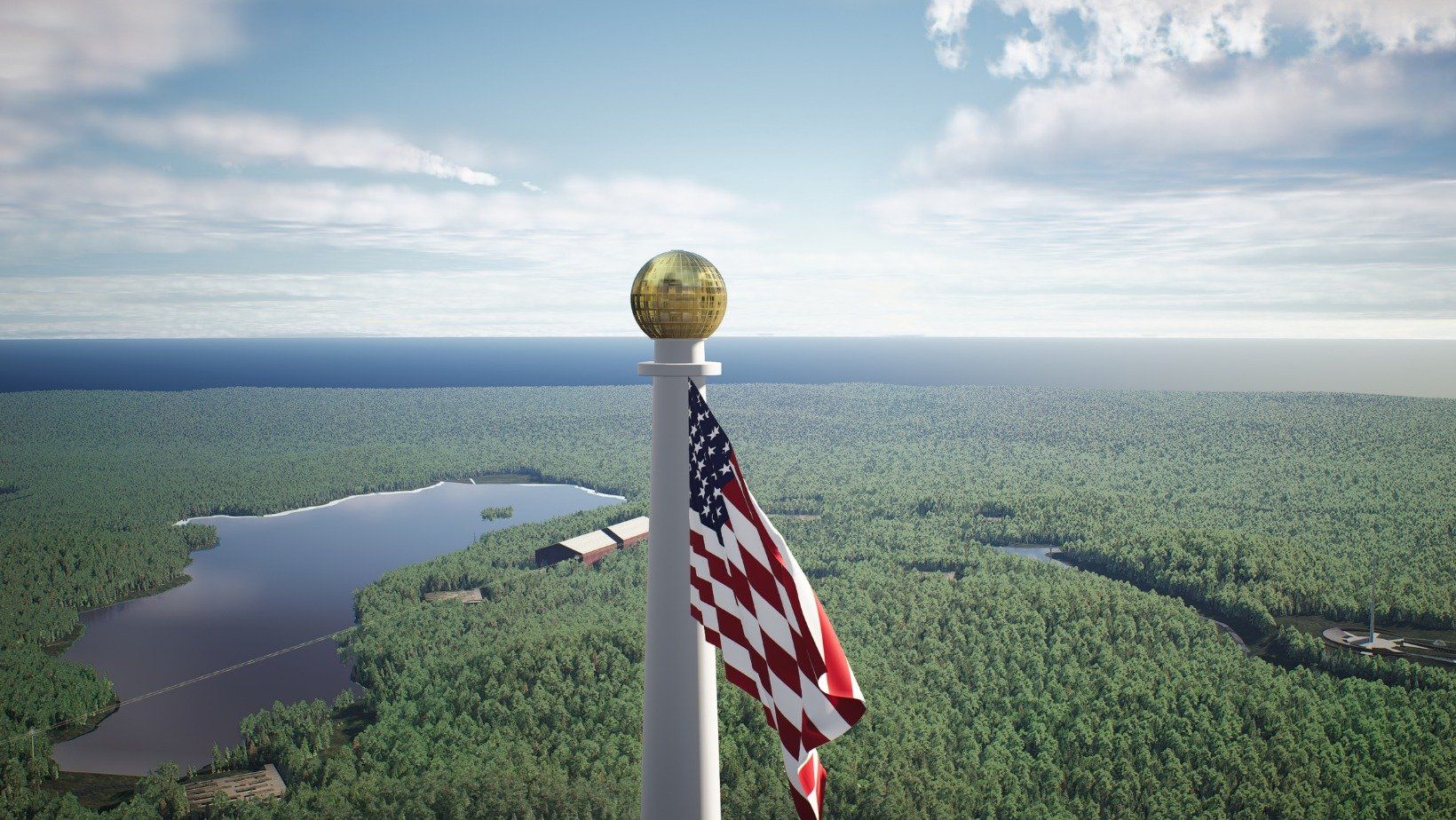 World's Tallest Flagpole: world record attempt in Columbia Falls, Maine