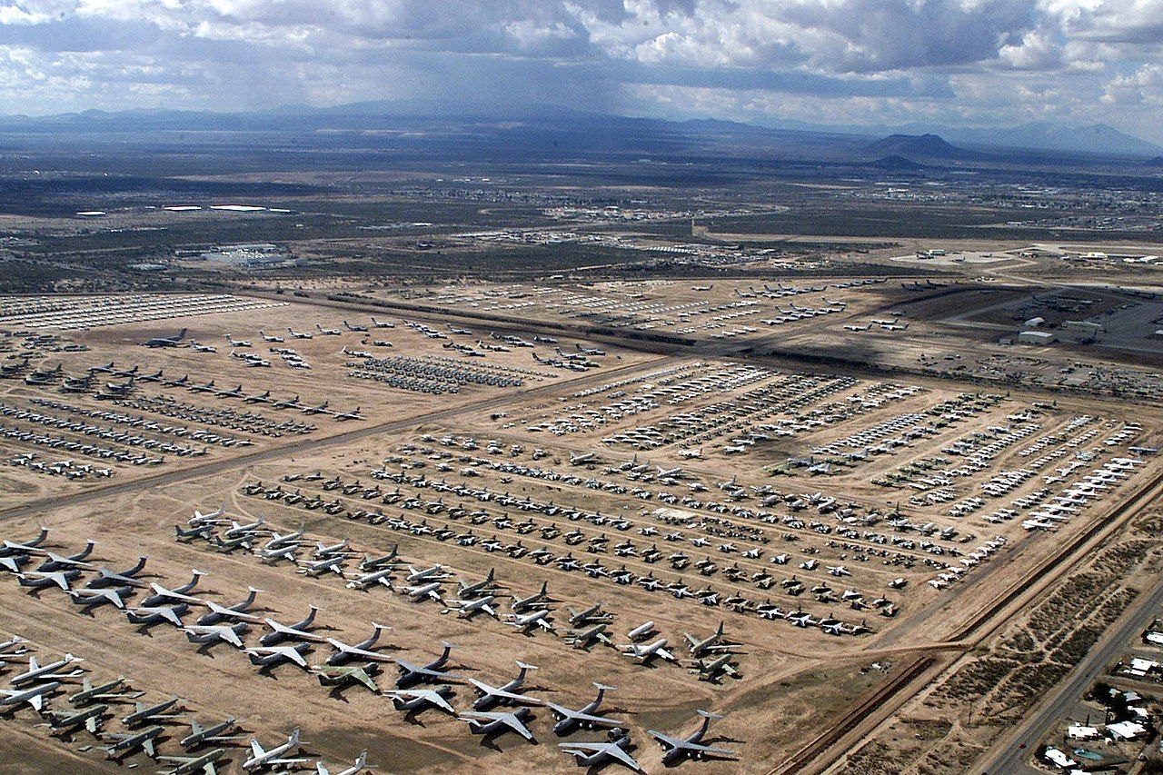 World's Largest Military Aircraft Boneyard: world record in Tucson, Arizona