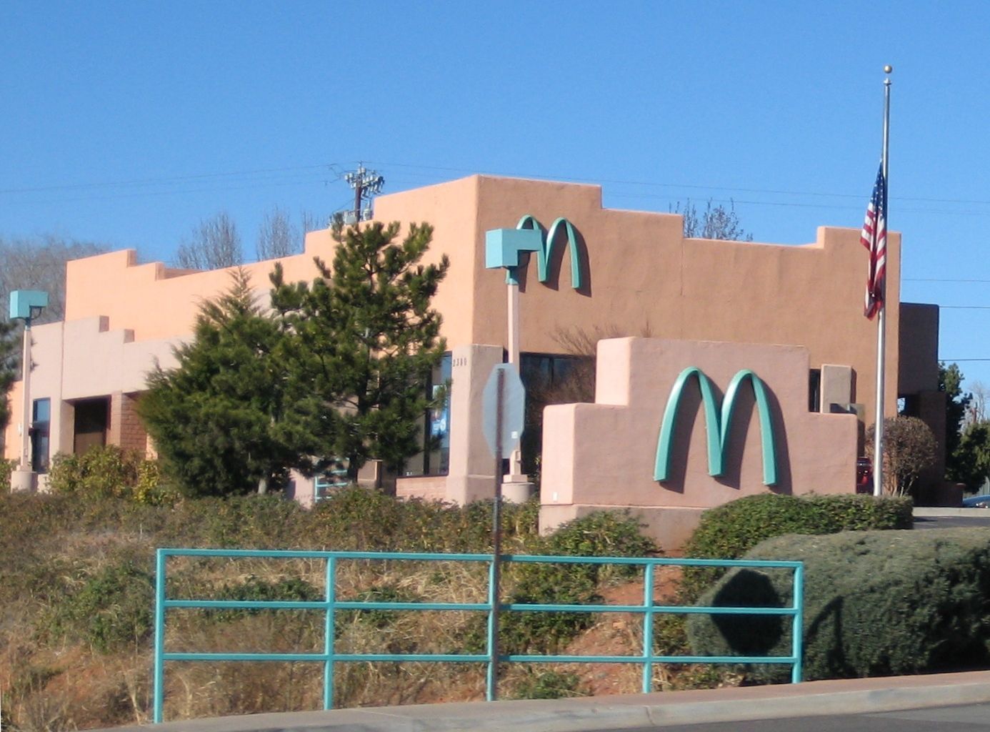 World's First Teal McDonald's Arches: world record in Sedona, Arizona