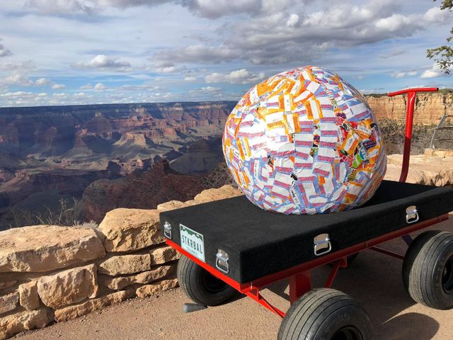 Photos: How to build the world's biggest (maybe) sticker ball