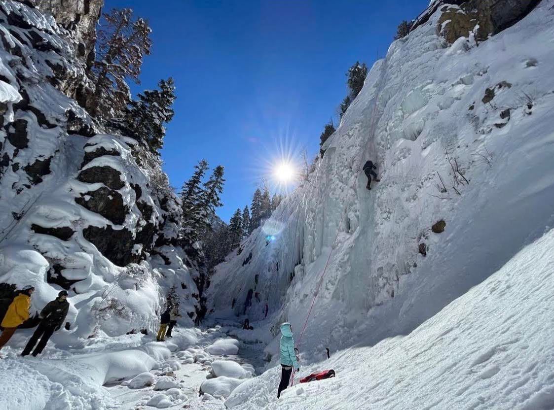World's largest human-made public ice-climbing park: world record in Ouray, Colorado