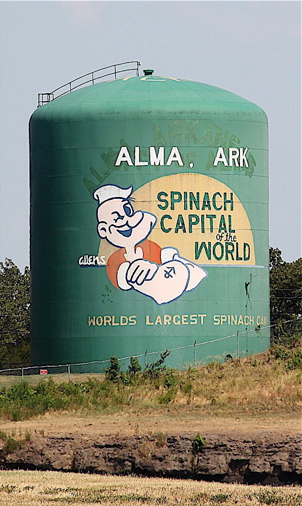 World’s Largest Spinach Can: world record in Alma, Arkansas