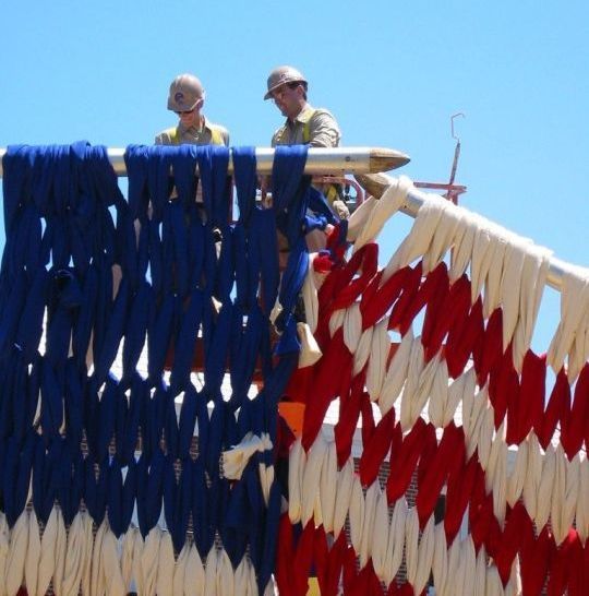 World's largest knitted American flag: world record in Bentonville, Arkansas